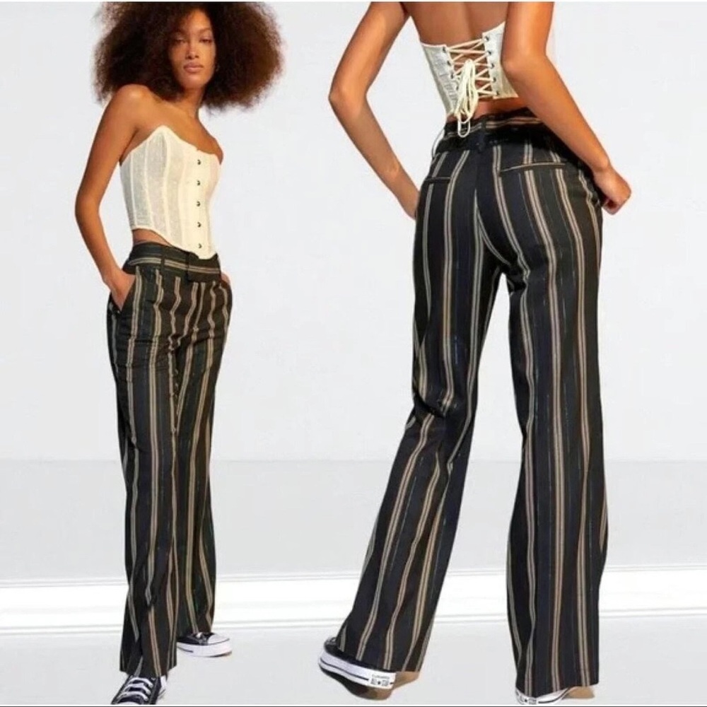 Urban Outfitters Marcella Y2K Multicolored Striped Flare Pants Size 2